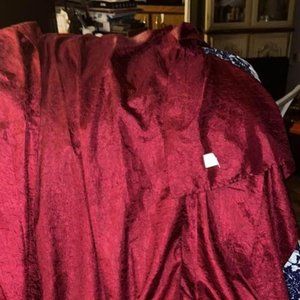 2 Red Polyester Curtain Panels for Living Room. Light weight